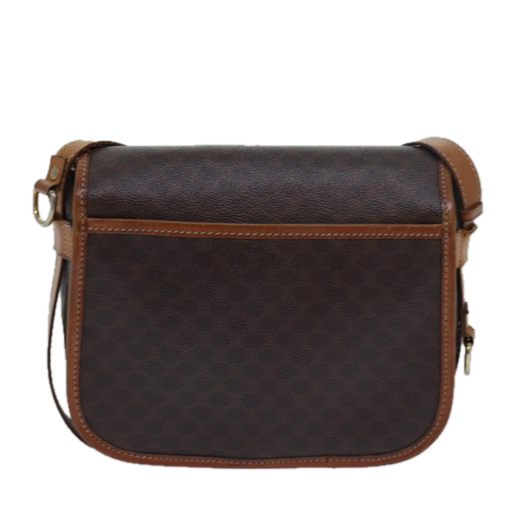 CELINE Macadam Canvas Shoulder Bag PVC Leather Brown  15468