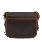 CELINE Macadam Canvas Shoulder Bag PVC Leather Brown  15468