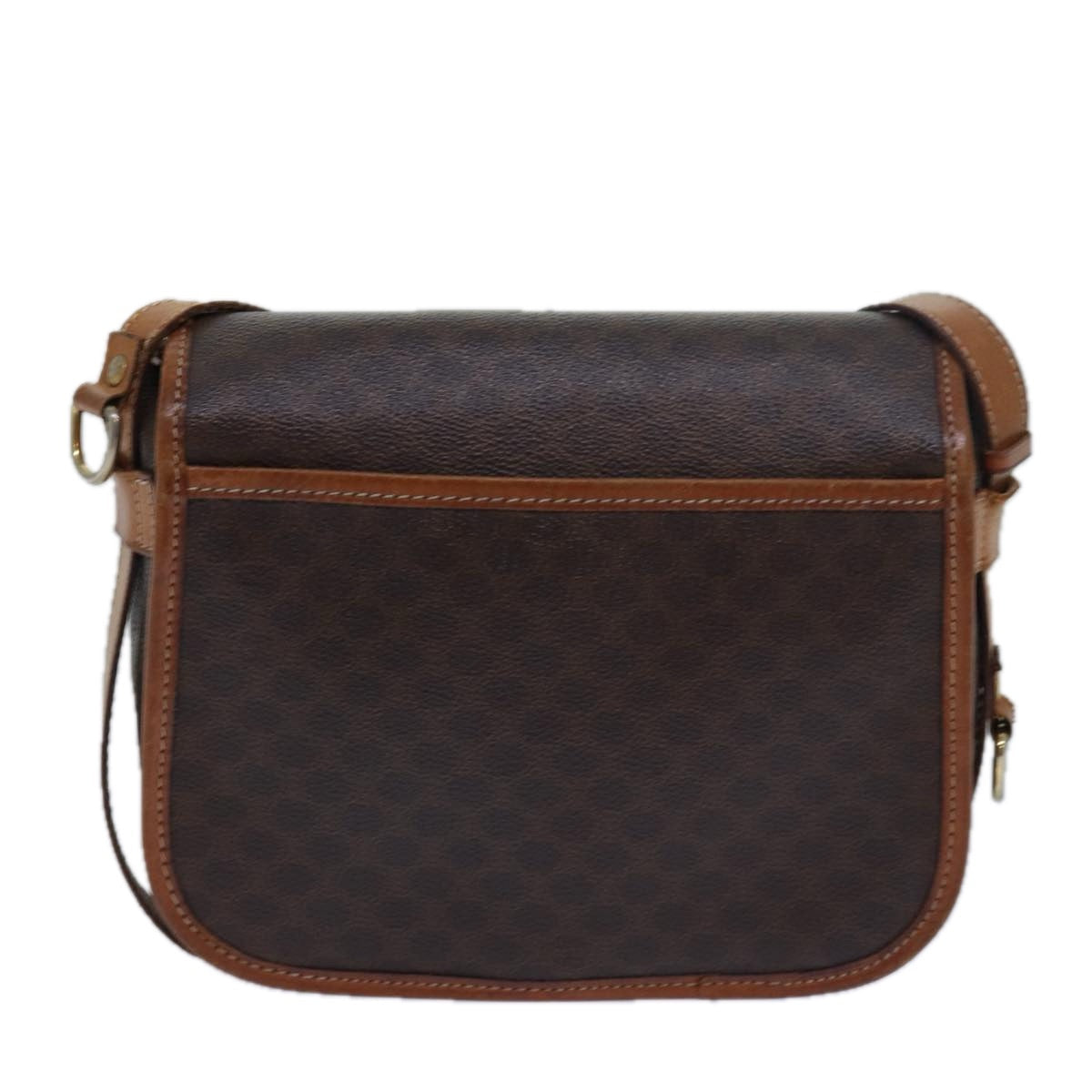 CELINE Macadam Canvas Shoulder Bag PVC Leather Brown  15468