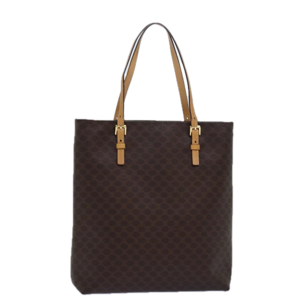 CELINE Macadam Canvas Hand Bag PVC Leather Brown  15492