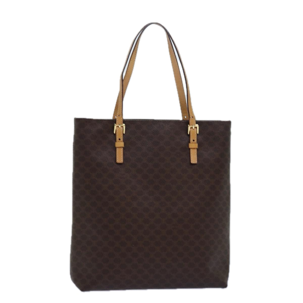 CELINE Macadam Canvas Hand Bag PVC Leather Brown  15492