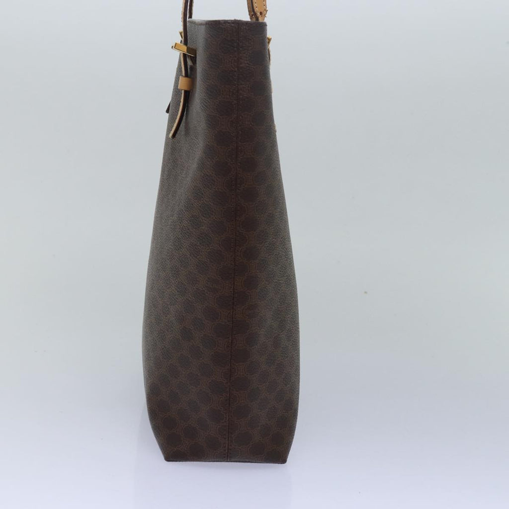 CELINE Macadam Canvas Hand Bag PVC Leather Brown  15492