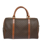 CELINE Macadam Canvas Boston Bag PVC Leather Brown  15494