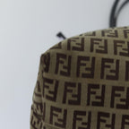 FENDI Zucchino Canvas Tote Bag Brown Blackbs15507