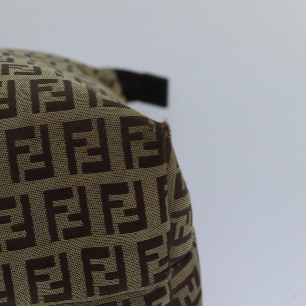 FENDI Zucchino Canvas Tote Bag Brown Blackbs15507