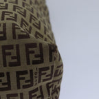 FENDI Zucchino Canvas Tote Bag Brown Blackbs15507