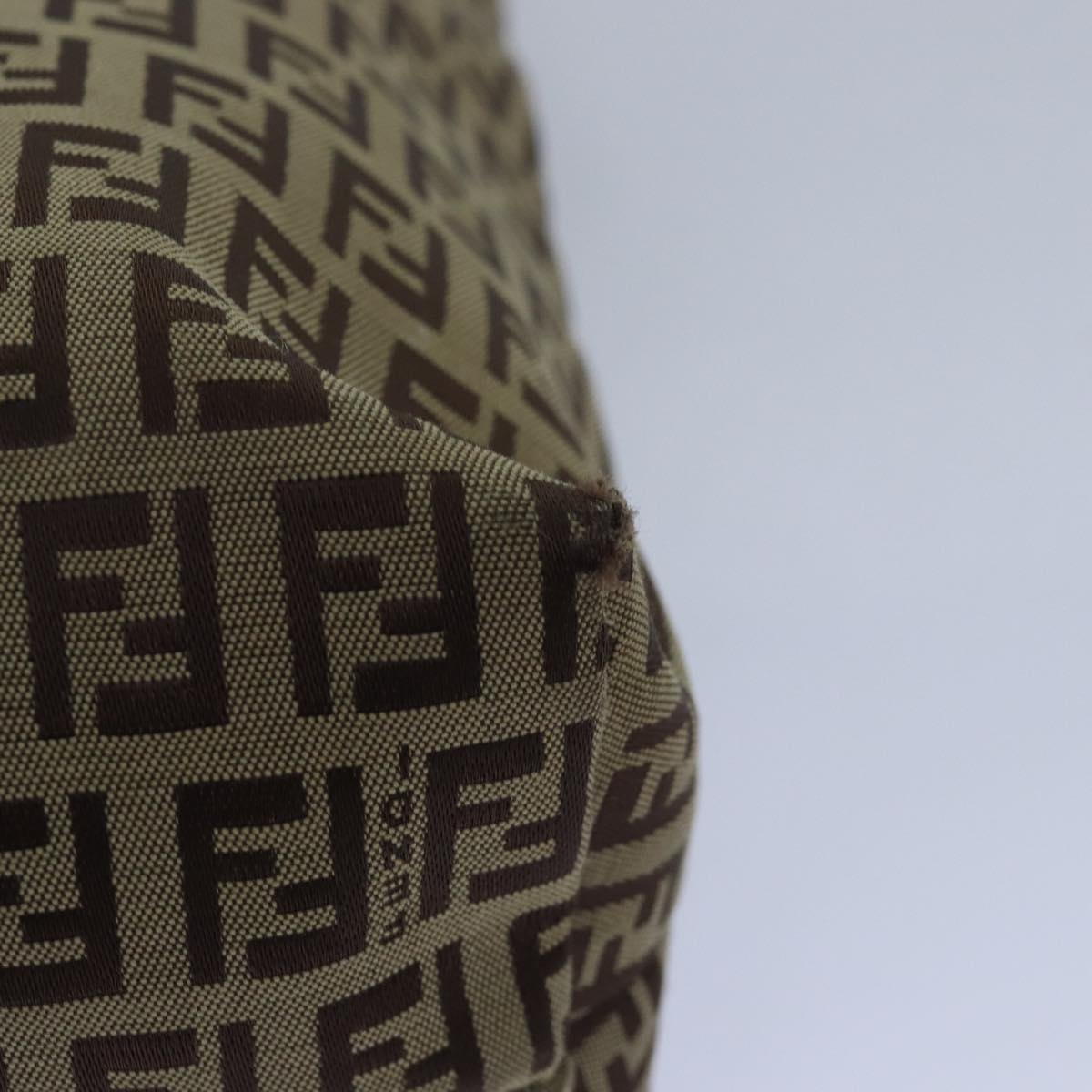 FENDI Zucchino Canvas Tote Bag Brown Blackbs15507