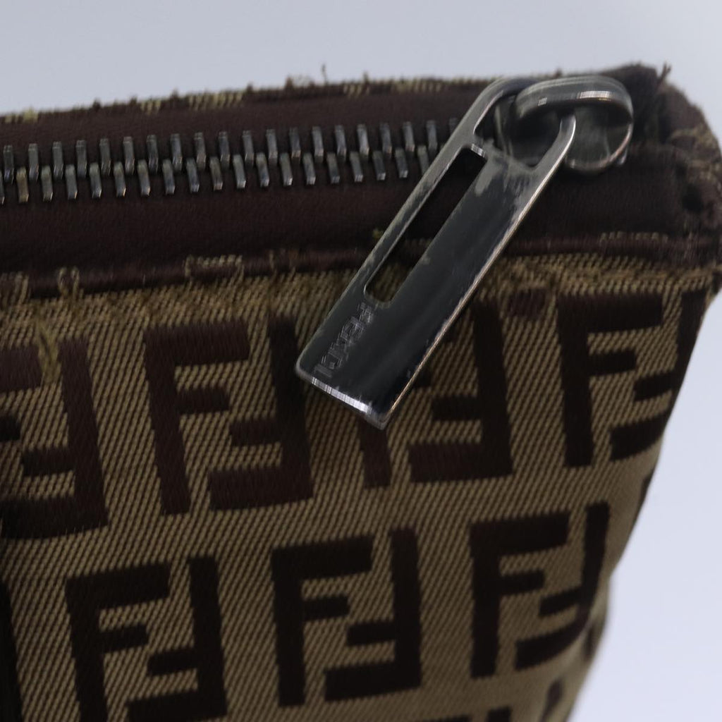 FENDI Zucchino Canvas Tote Bag Brown Blackbs15507