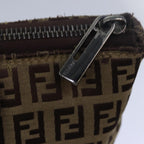 FENDI Zucchino Canvas Tote Bag Brown Blackbs15507