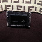 FENDI Zucchino Canvas Tote Bag Brown Blackbs15507