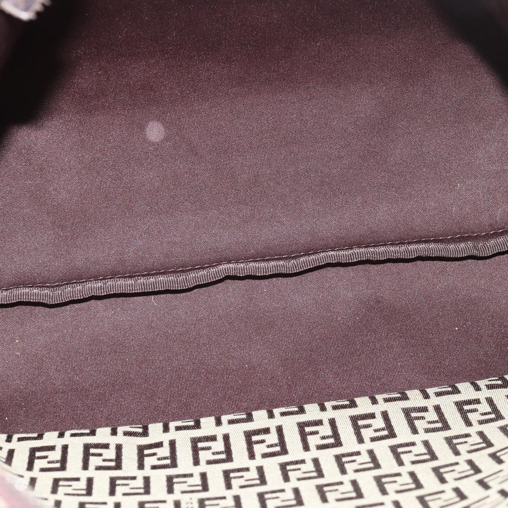 FENDI Zucchino Canvas Tote Bag Brown Blackbs15507