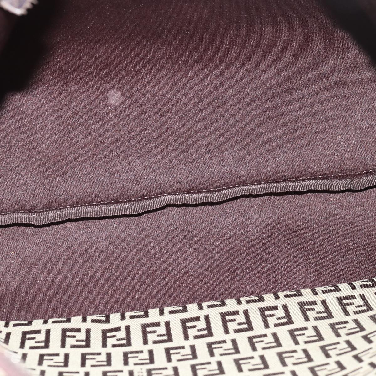 FENDI Zucchino Canvas Tote Bag Brown Blackbs15507