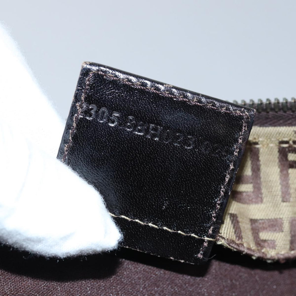 FENDI Zucchino Canvas Tote Bag Brown Blackbs15507