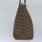 FENDI Zucchino Canvas Tote Bag Brown Blackbs15507
