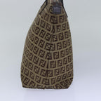 FENDI Zucchino Canvas Tote Bag Brown Blackbs15507