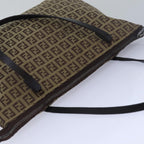 FENDI Zucchino Canvas Tote Bag Brown Blackbs15507