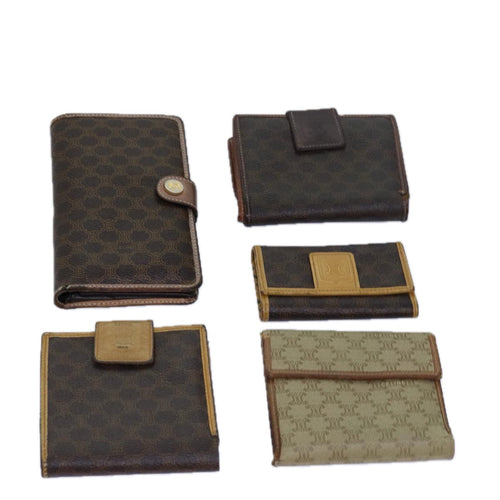 CELINE Macadam Canvas Wallet 5Set Brown Beige  15525