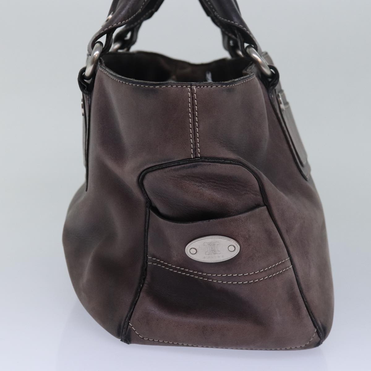 CELINE Boogie bag Hand Bag Leather Brown  15627