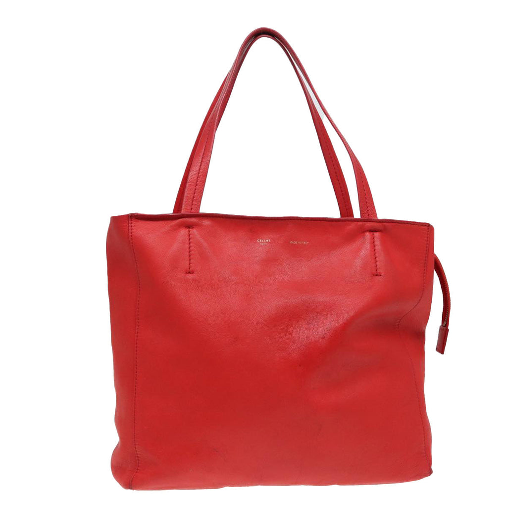 CELINE Tote Bag Leather Red  15628