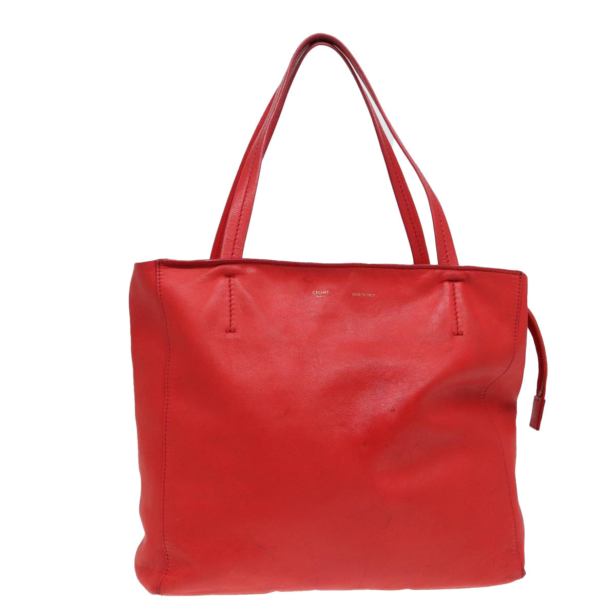 CELINE Tote Bag Leather Red  15628