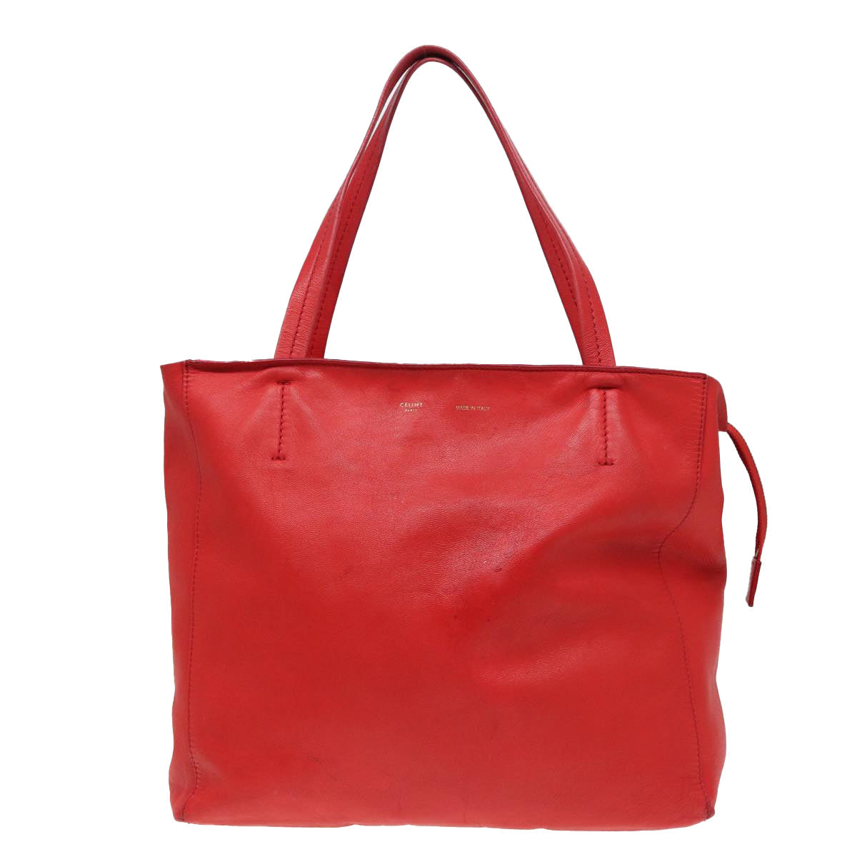 CELINE Tote Bag Leather Red  15628