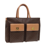 CELINE Macadam Canvas Hand Bag PVC Leather Brown  15629