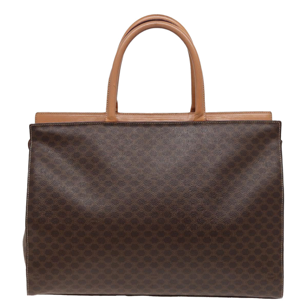 CELINE Macadam Canvas Hand Bag PVC Leather Brown  15629