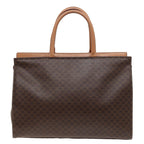 CELINE Macadam Canvas Hand Bag PVC Leather Brown  15629