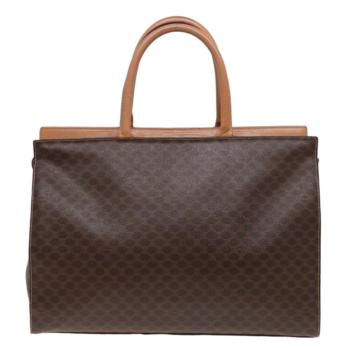 CELINE Macadam Canvas Hand Bag PVC Leather Brown  15629