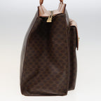 CELINE Macadam Canvas Hand Bag PVC Leather Brown  15629