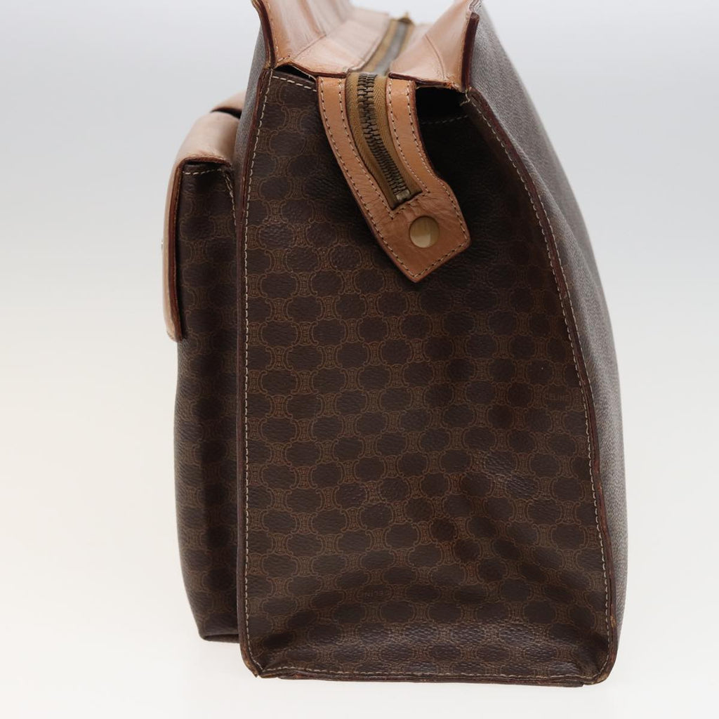 CELINE Macadam Canvas Hand Bag PVC Leather Brown  15629