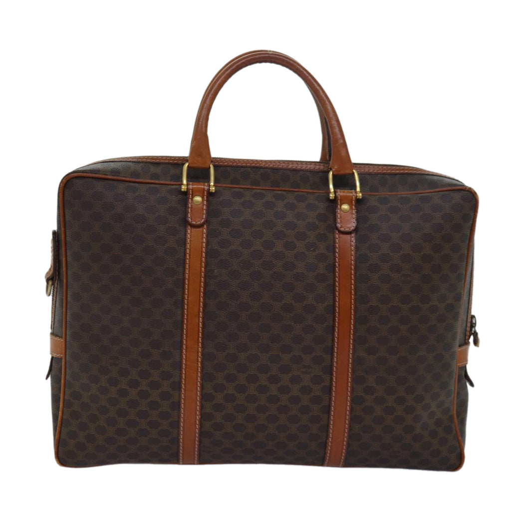 CELINE Macadam Canvas Business Bag PVC Leather Brown  15632