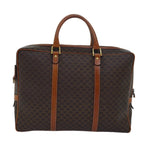 CELINE Macadam Canvas Business Bag PVC Leather Brown  15632