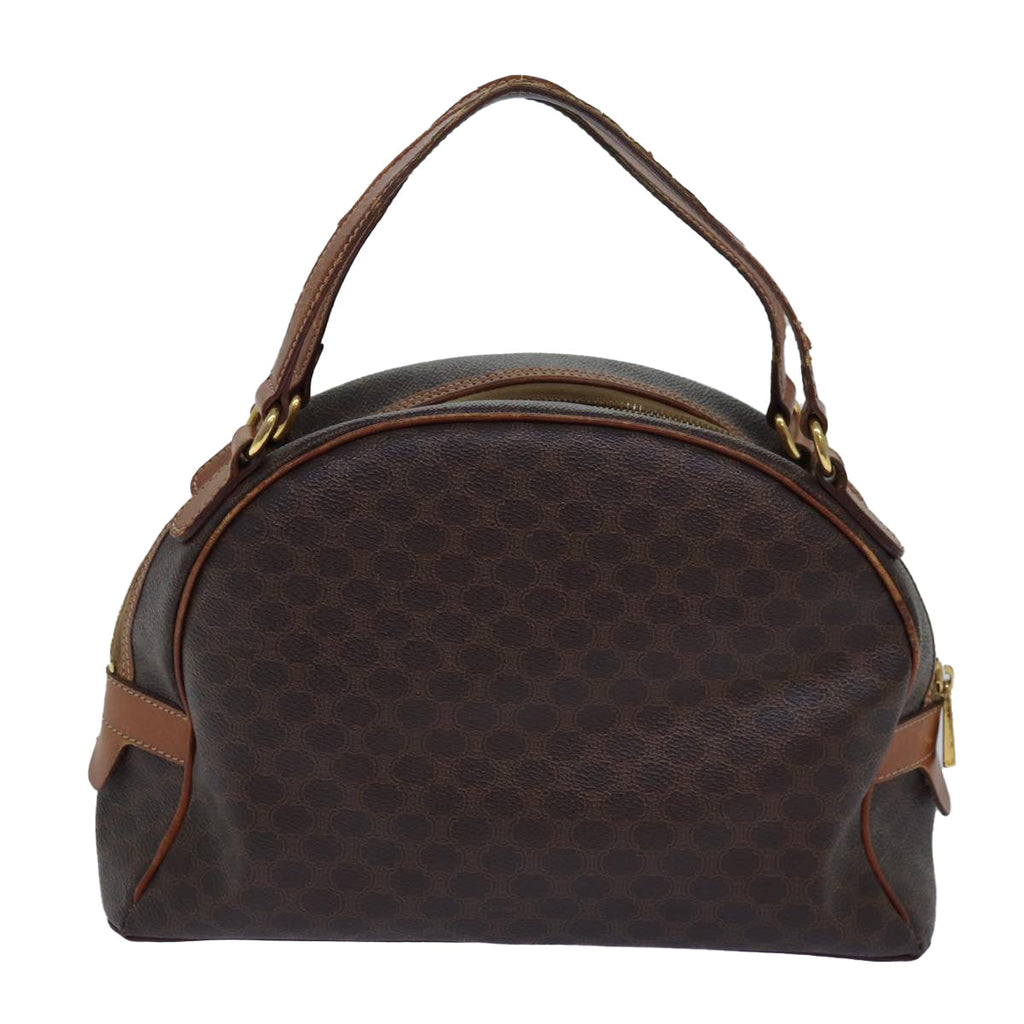 CELINE Macadam Canvas Hand Bag PVC Leather Brown Auth bs15634