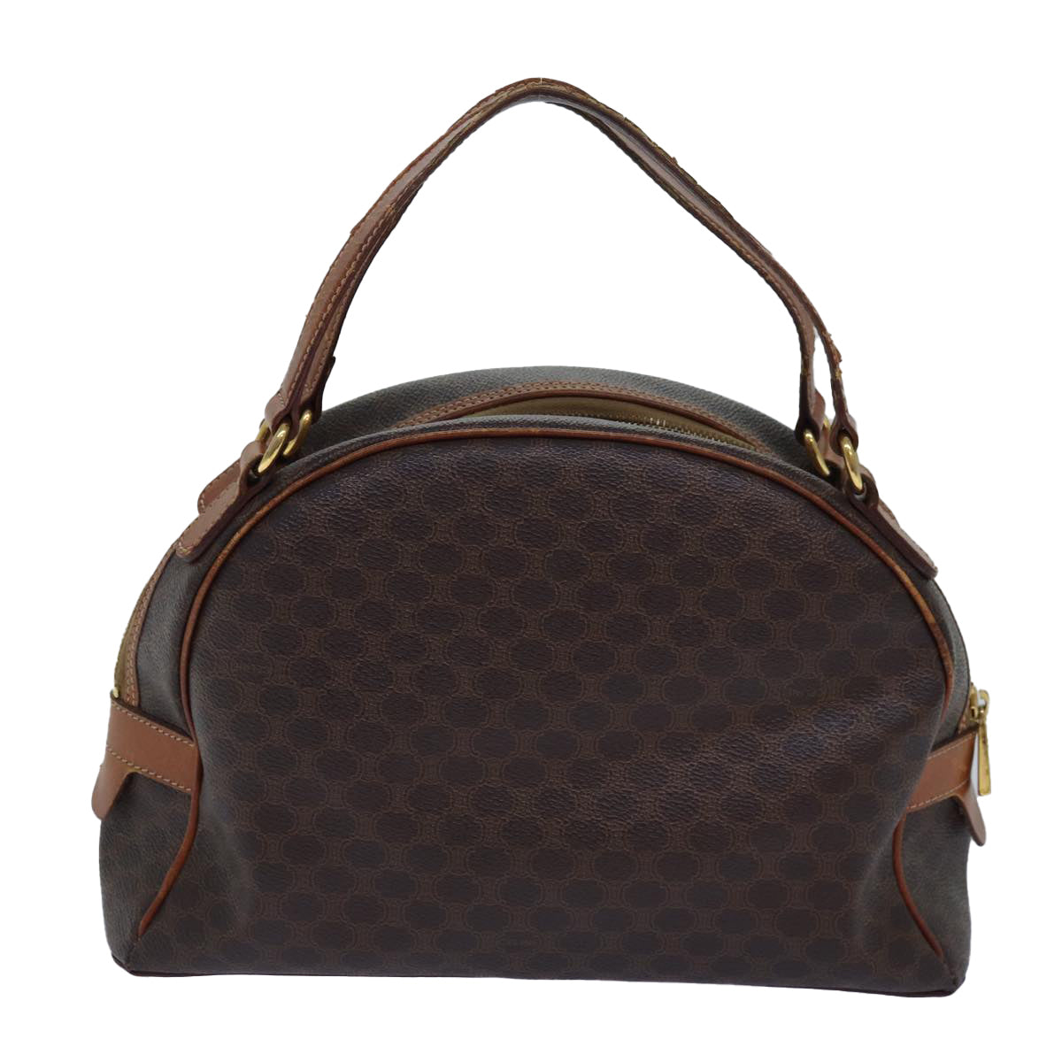 CELINE Macadam Canvas Hand Bag PVC Leather Brown Auth bs15634