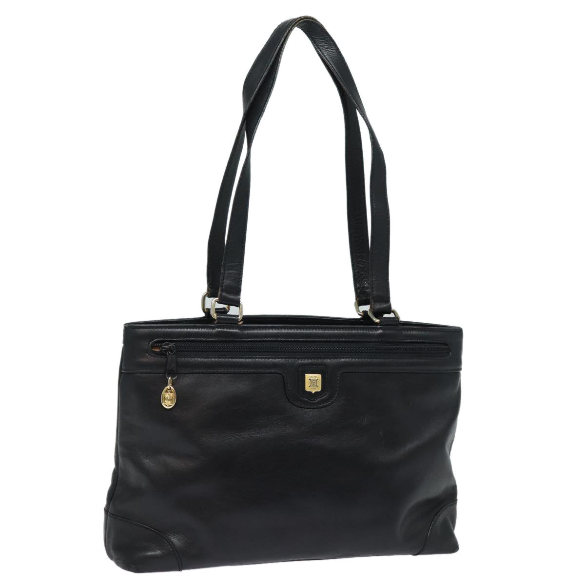 CELINE Tote Bag Leather Black  15635