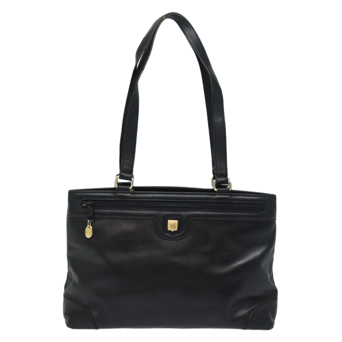 CELINE Tote Bag Leather Black  15635