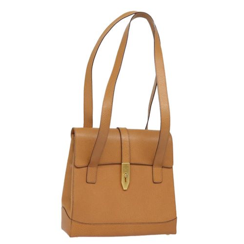 CELINE Shoulder Bag Leather Brown  15636
