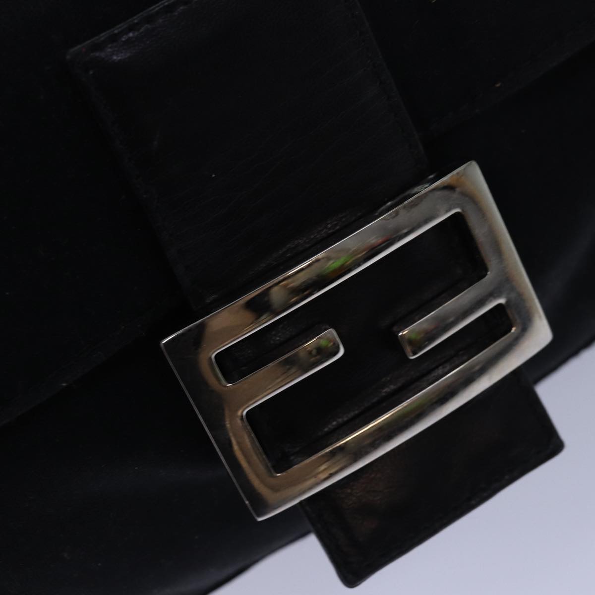 FENDI Mamma Baguette Shoulder Bag Nylon Blackbs15662