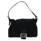 FENDI Mamma Baguette Shoulder Bag Nylon Blackbs15662
