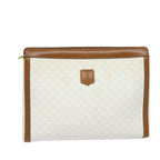 CELINE Macadam Canvas Clutch Bag PVC Leather Whe  15682