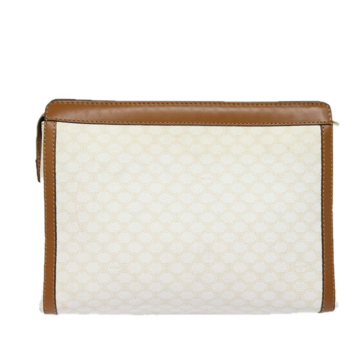 CELINE Macadam Canvas Clutch Bag PVC Leather Whe  15682