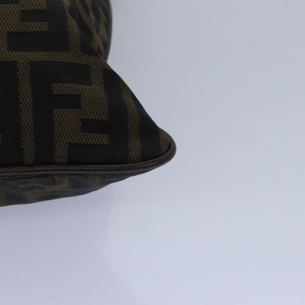 FENDI Zucca Canvas Shoulder Bag Brown Blackbs15715