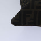 FENDI Zucca Canvas Shoulder Bag Brown Blackbs15715