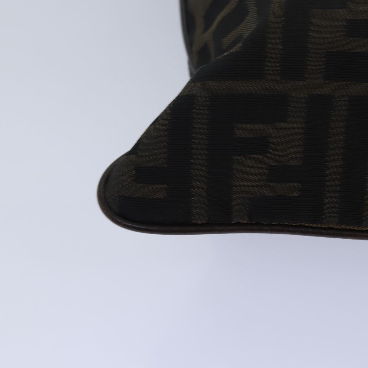 FENDI Zucca Canvas Shoulder Bag Brown Blackbs15715