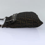 FENDI Zucca Canvas Shoulder Bag Brown Blackbs15715