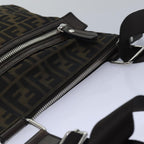 FENDI Zucca Canvas Shoulder Bag Brown Blackbs15715