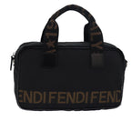FENDI Hand Bag Canvas Black Brownbs15716
