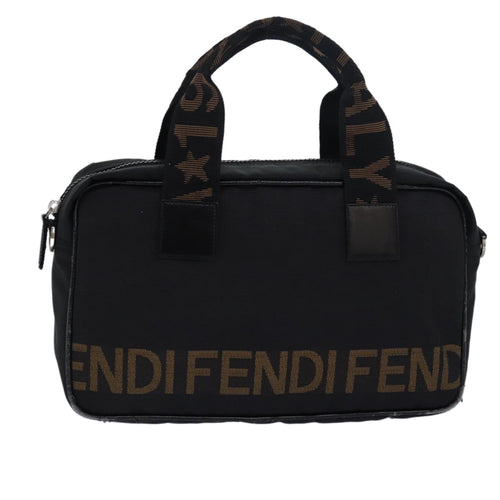 FENDI Hand Bag Canvas Black Brownbs15716
