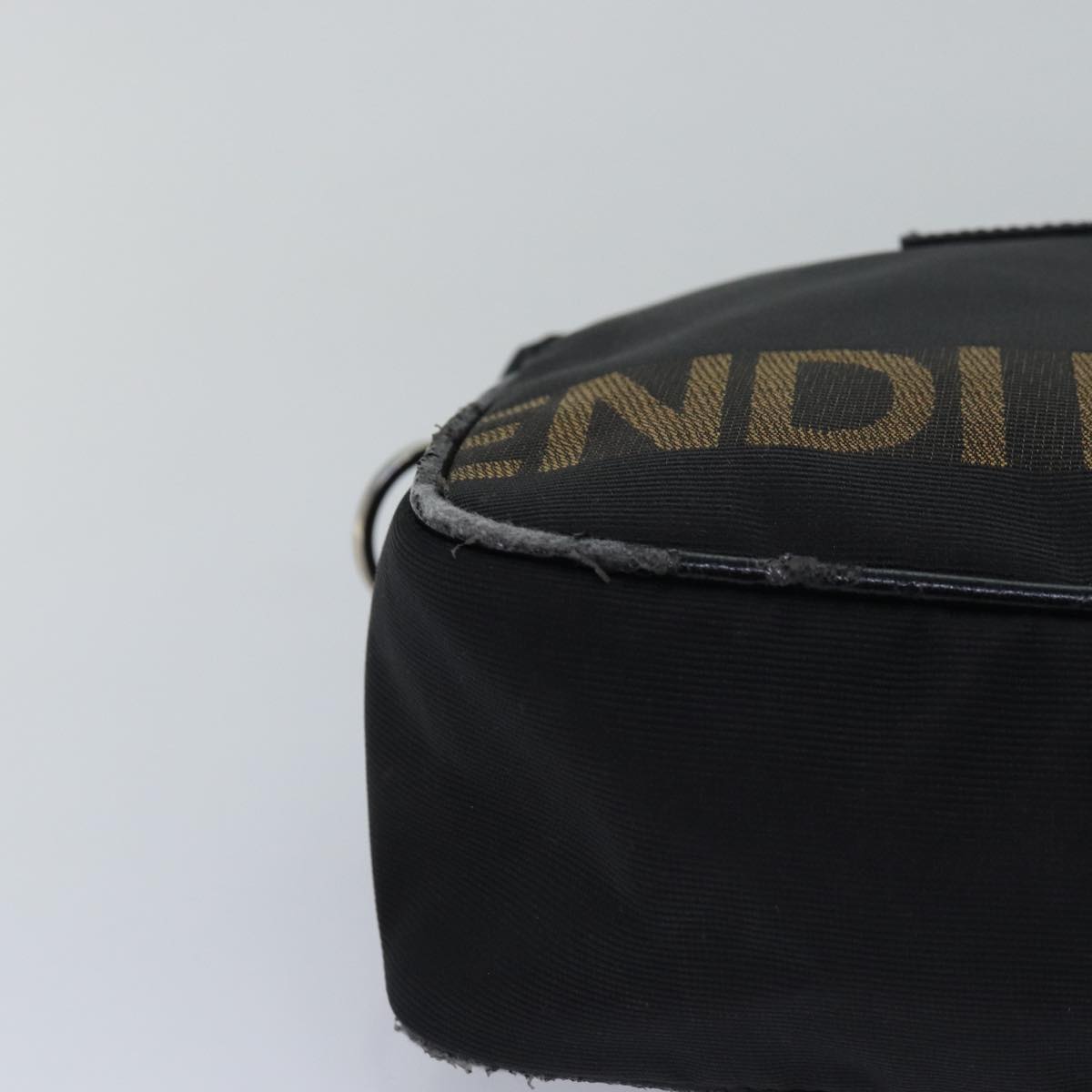 FENDI Hand Bag Canvas Black Brownbs15716